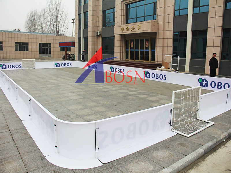Plastic Portable Floorball Rink / PP football rink barriers / HDPE ice rink fence board