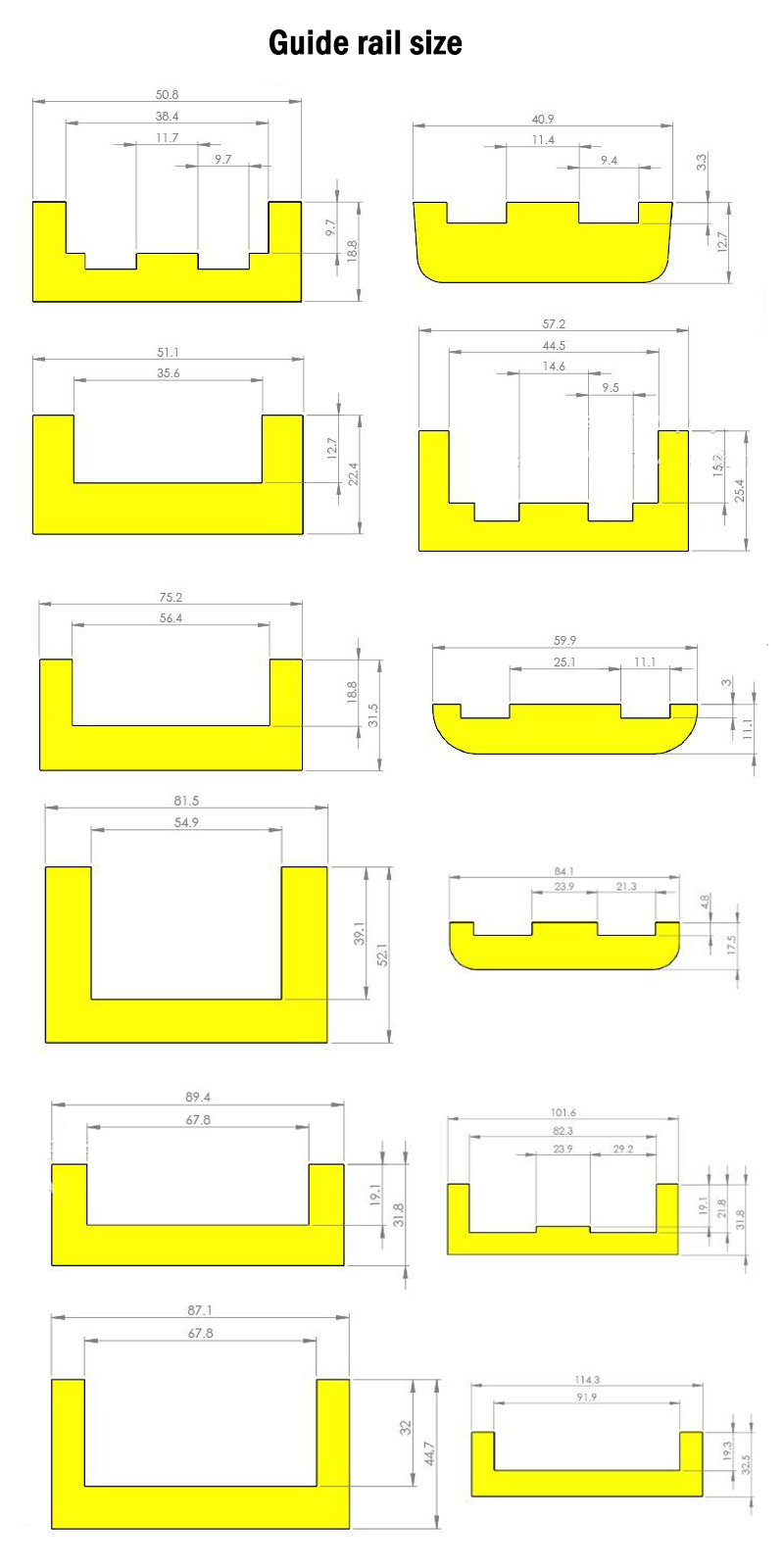 Customized Abrasion Resistance UHMW PE Plastic Guide Rail