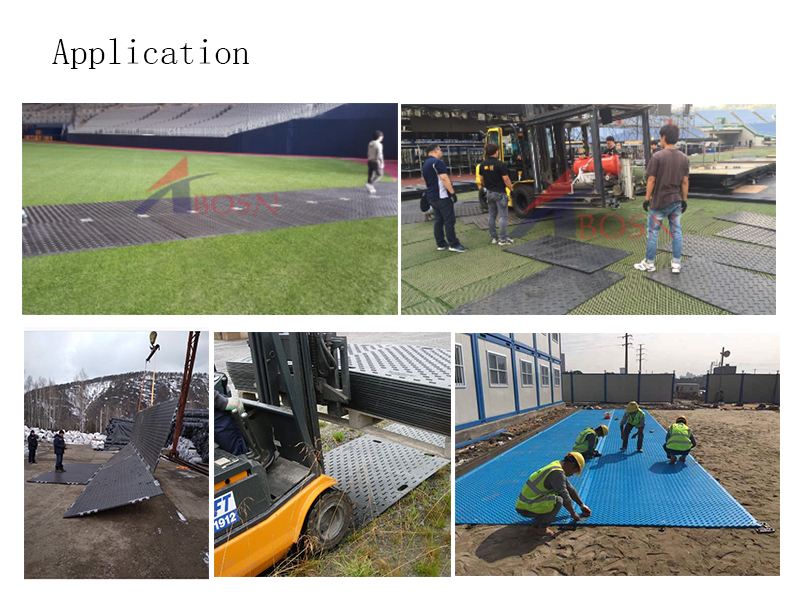 100% Recyclable HDPE Plastic Trackway Panel Ground Cover Mats/Plastic Chequered Plates