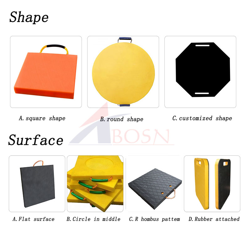 UHMWPE board outrigger pad specifications crane outrigger pads