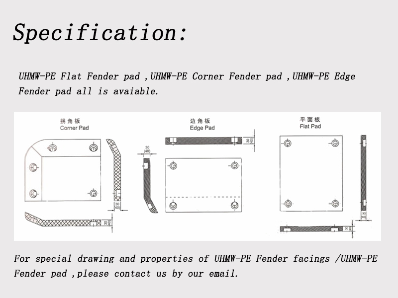 UHMWPE Piers Dock Fender Upe Panel Marine Pad Wharf Plastic Marine Fender Pads