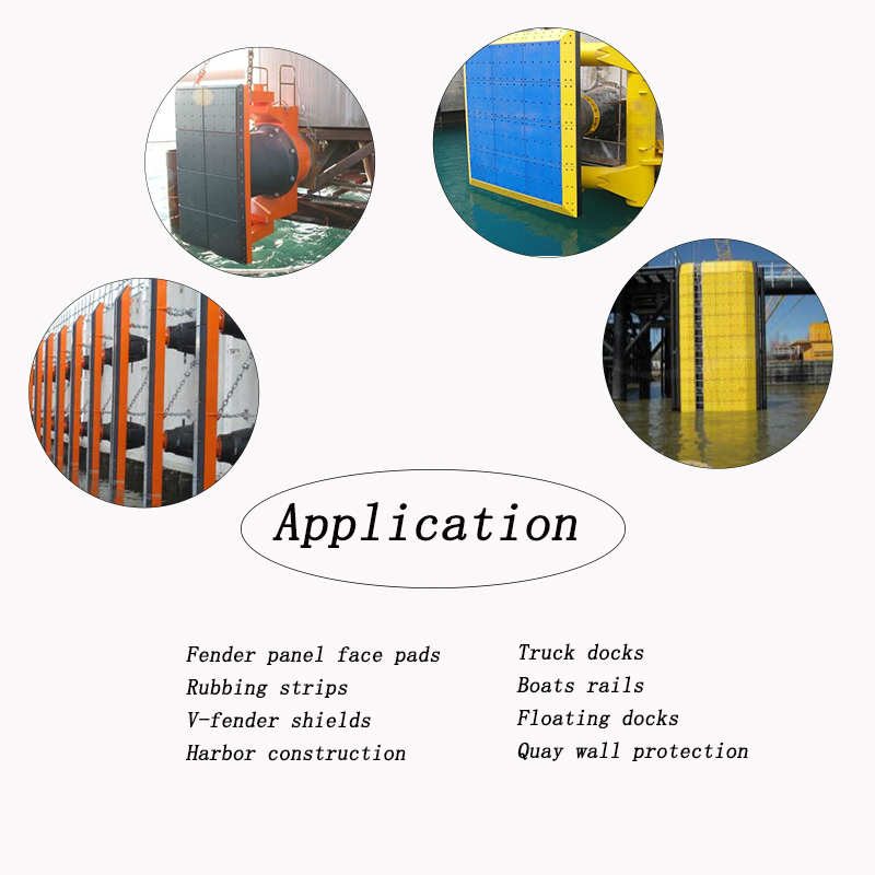 High tensile strength plastic marine fender pads /UHMWPE fender pads with customized size